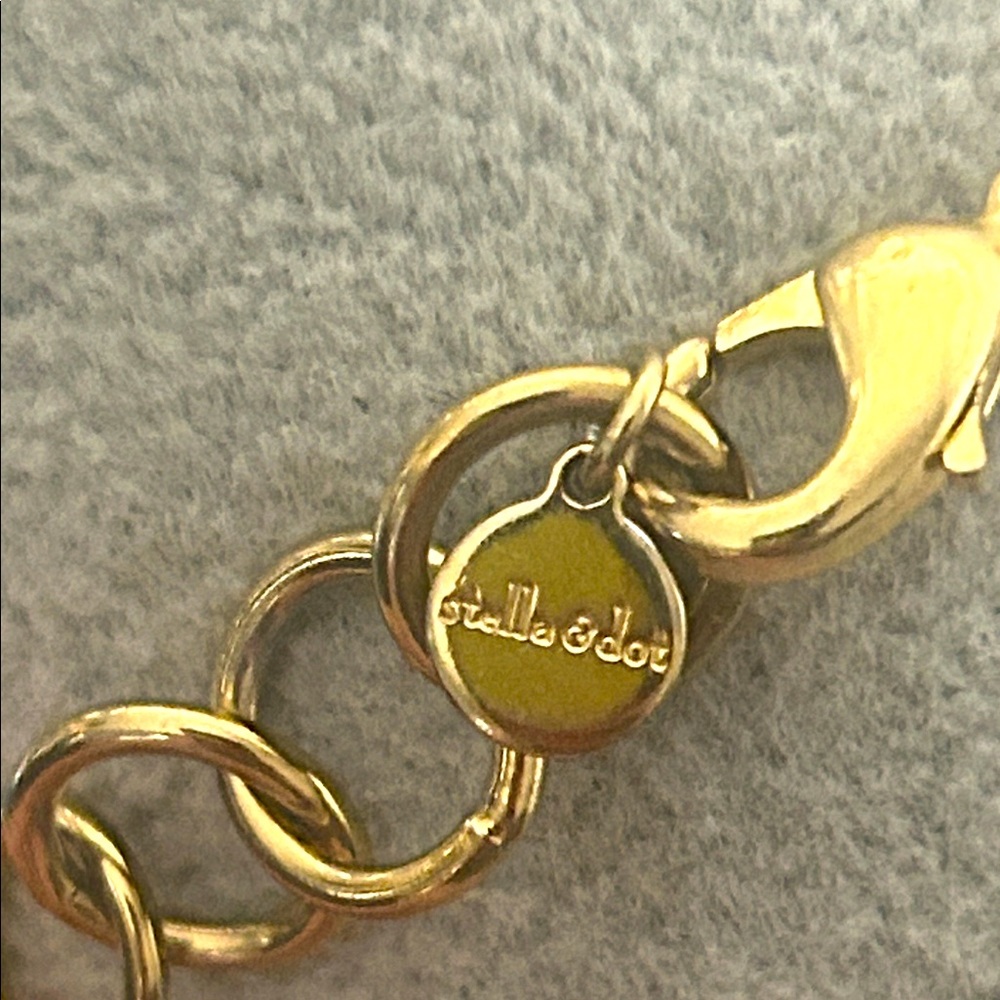 Stella & Dot Gold Tone Pavé Crystal Encrusted Chain Link Bracelet - Picture 5 of 11